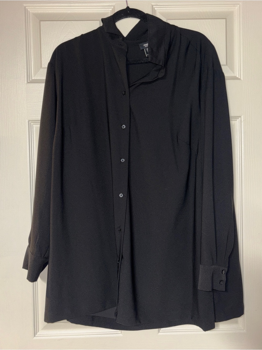 Jones New York Black Button-Up Lightweight Jacket